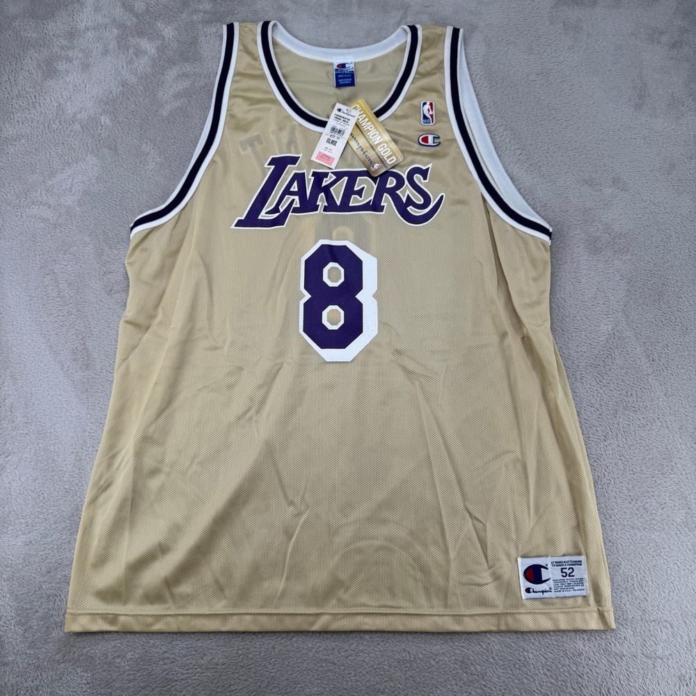 Vintage NWT Champion Gold Mens Kobe Bryant Lakers Jersey XXL Gold RARE